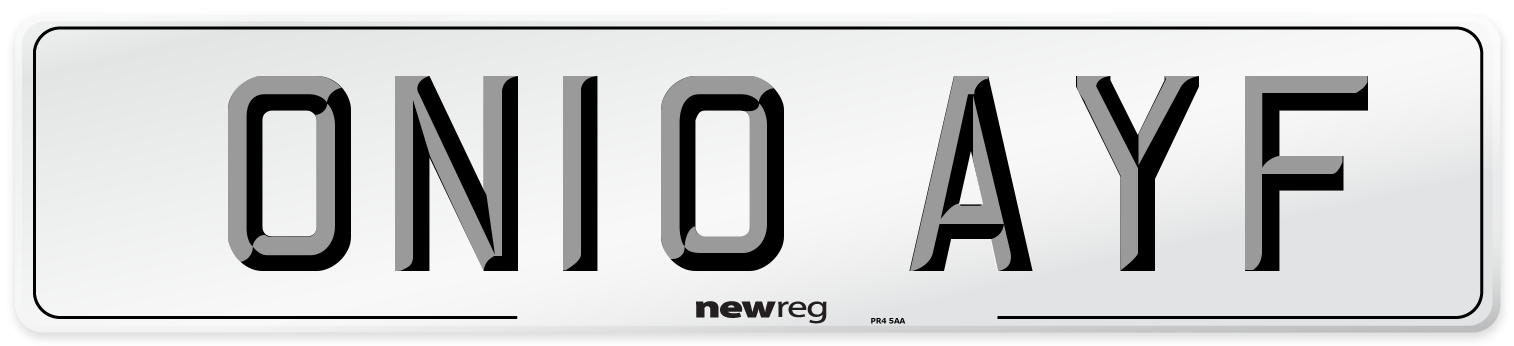 ON10 AYF Number Plate from New Reg